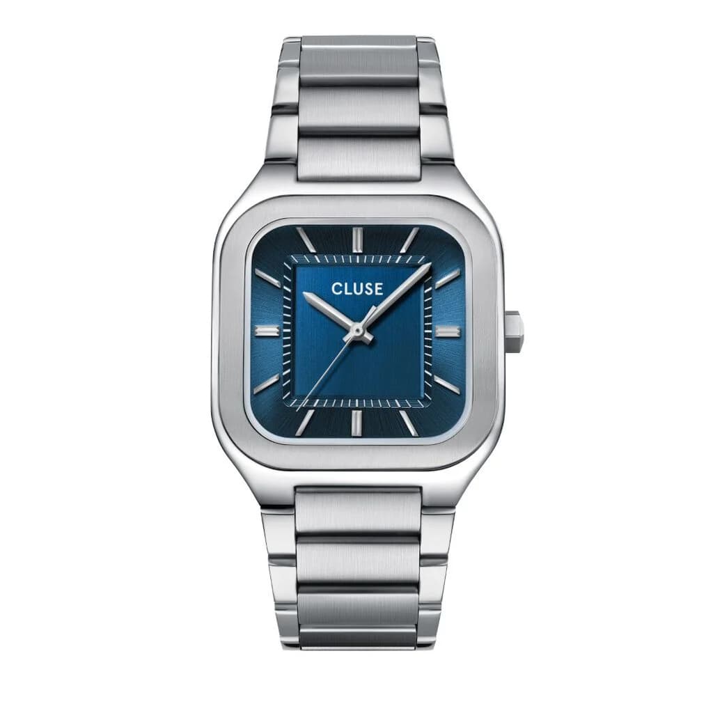Cluse Quadrus Watch Steel, Blue, Silver Colour