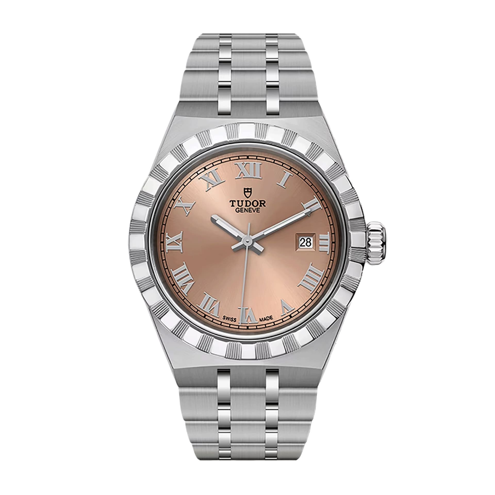 Tudor Montre Tudor Royal automatique cadran saumon bracelet acier 28 mm