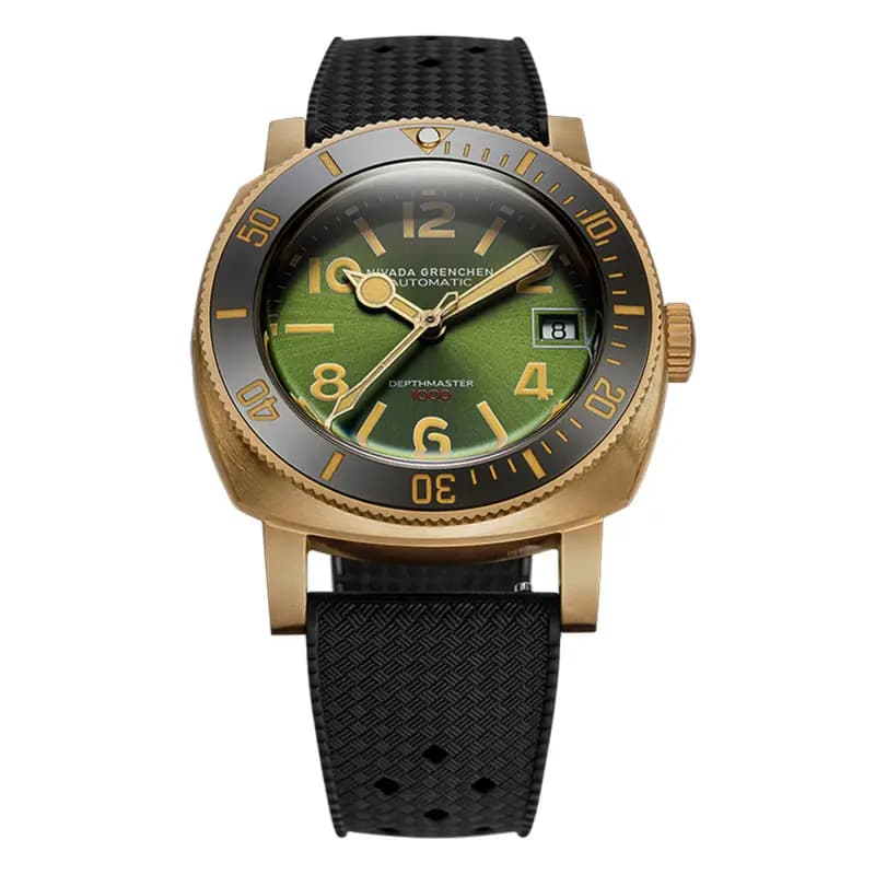 Nivada Grenchen Montre Depthmaster Bronze Green Automatic Date 14132A01