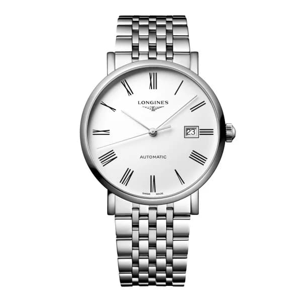 Longines Montre Longines Longines elegant collection 39 mm Automatique Cadran Blanc mat Bracelet Acier