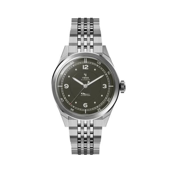 Yema Montre Yema Flygraf Pilot Cadran Kaki Bracelet Acier