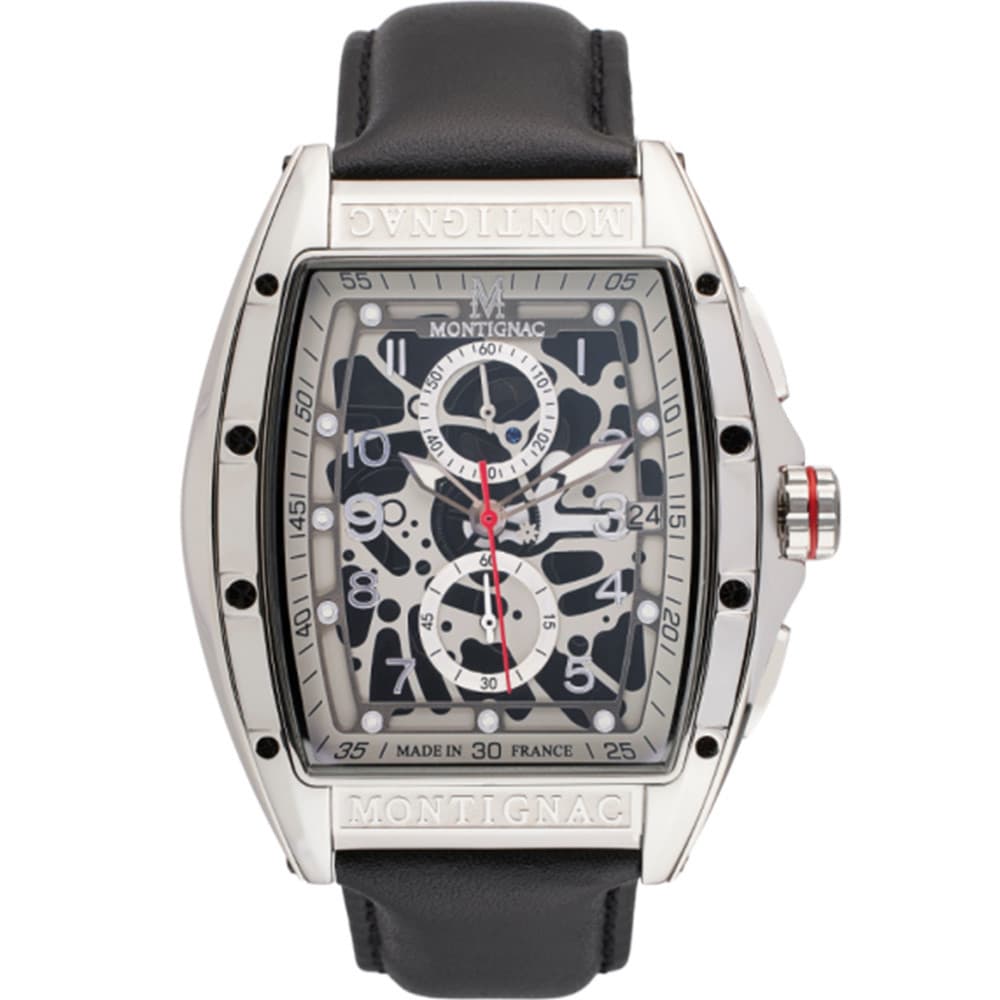 Montignac Montre Montignac en Cuir Noir