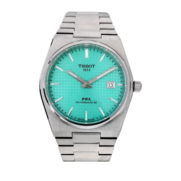 Daniel Gérard Montre Occasion Tissot PRX Powermatic 80 Cadran Vert Clair Bracelet Acier