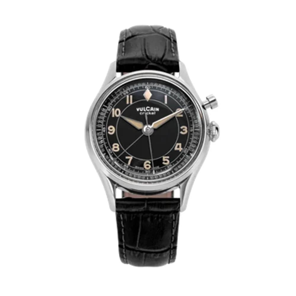 Vulcain Cricket Classique 36MM Black & Khaki Numbers