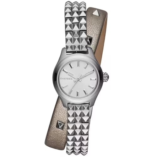 Diesel Montre Femme DIESEL en Cuir Gris Etanche