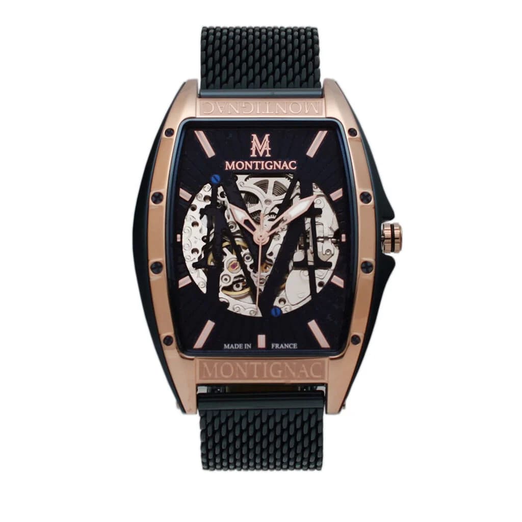 Montignac Montre Montignac Tonneau Automatique Bleu