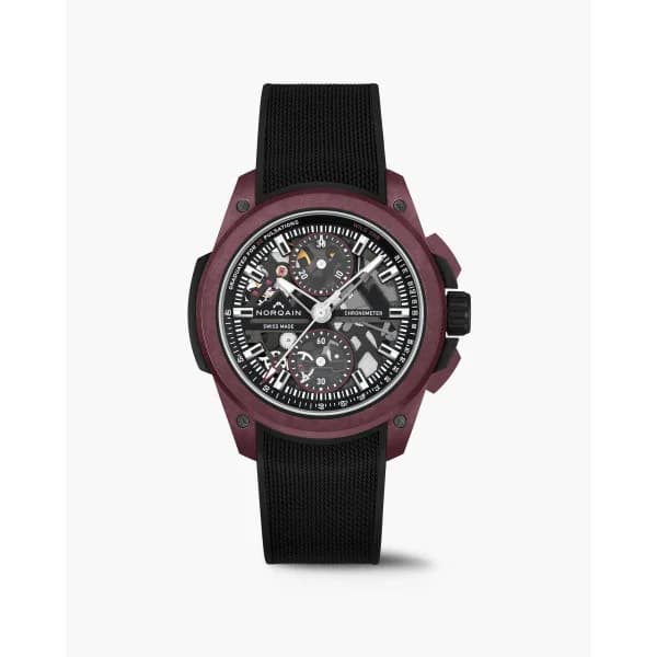 NORQAIN Montre Norqain Wild One 42mm Skeleton Chrono Édition limitée Bracelet Caoutchouc Noir