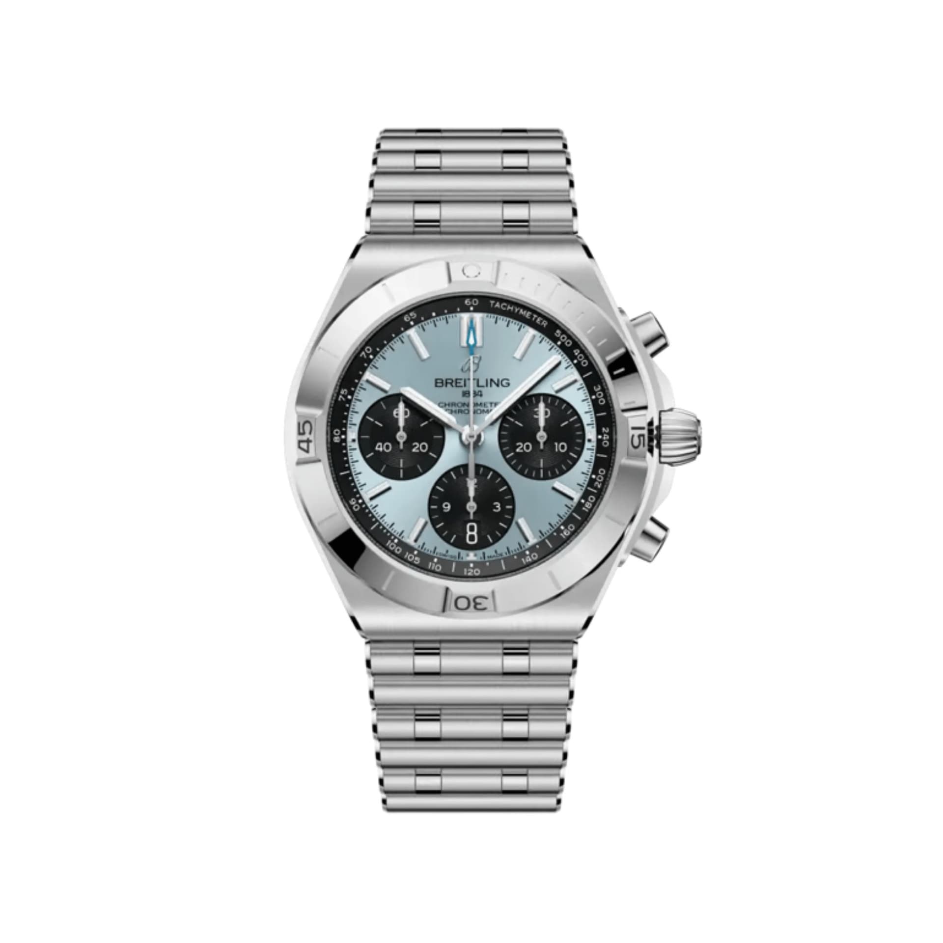 Breitling Montre Breitling Chronomat B01 Chronograph automatique cadran bleu glacier bracelet acier 42 mm