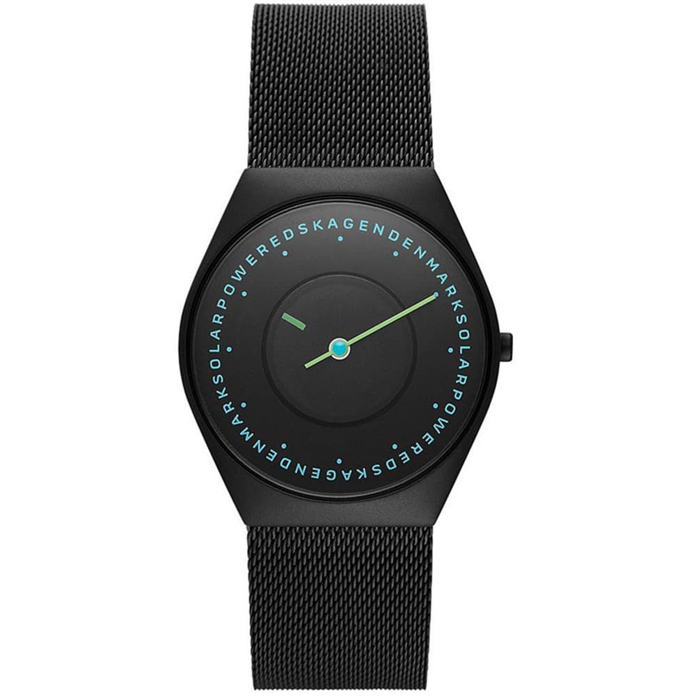 Skagen Montre Solaire Skagen Collection Grenen Solar Halo en Acier et PVD Noir