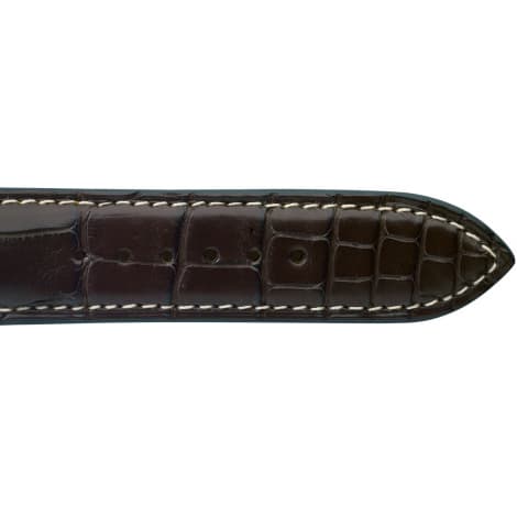 Bracelet de montre Crocodile Homme de couleur Marron Foncé -Yuang - 18614E-03