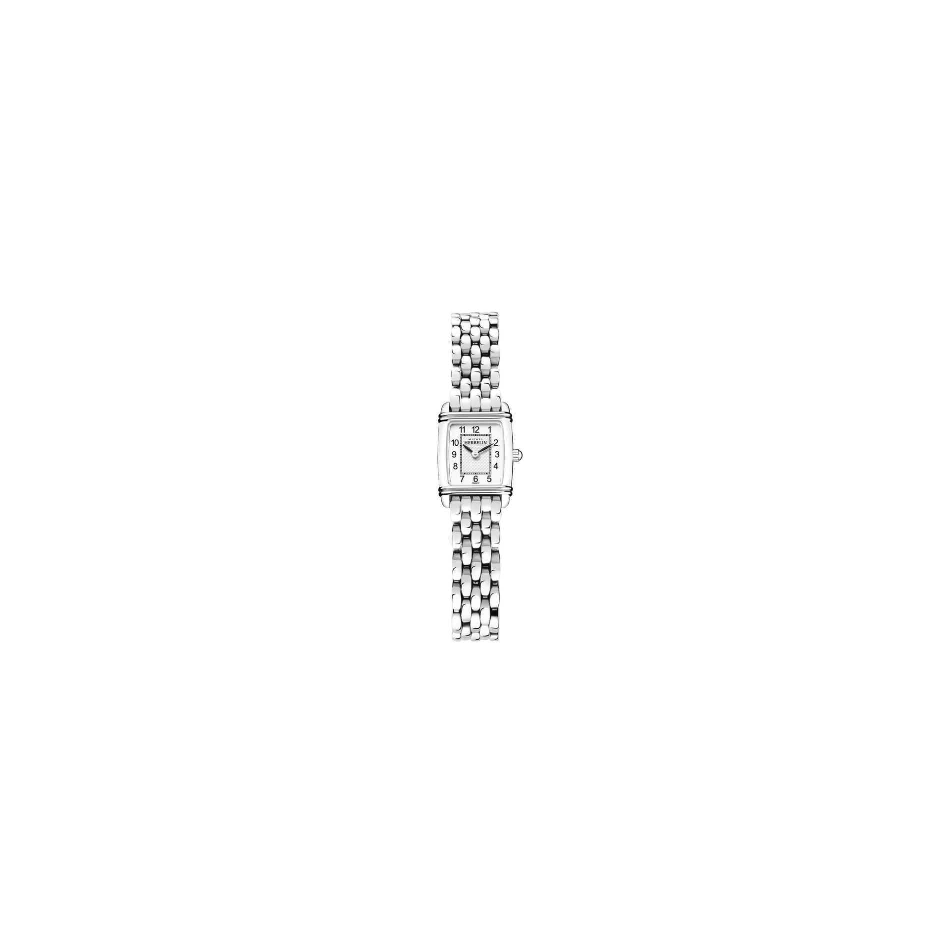 Michel Herbelin Montre Michel Herbelin Art Déco quartz cadran blanc chiffres arabes bracelet acier