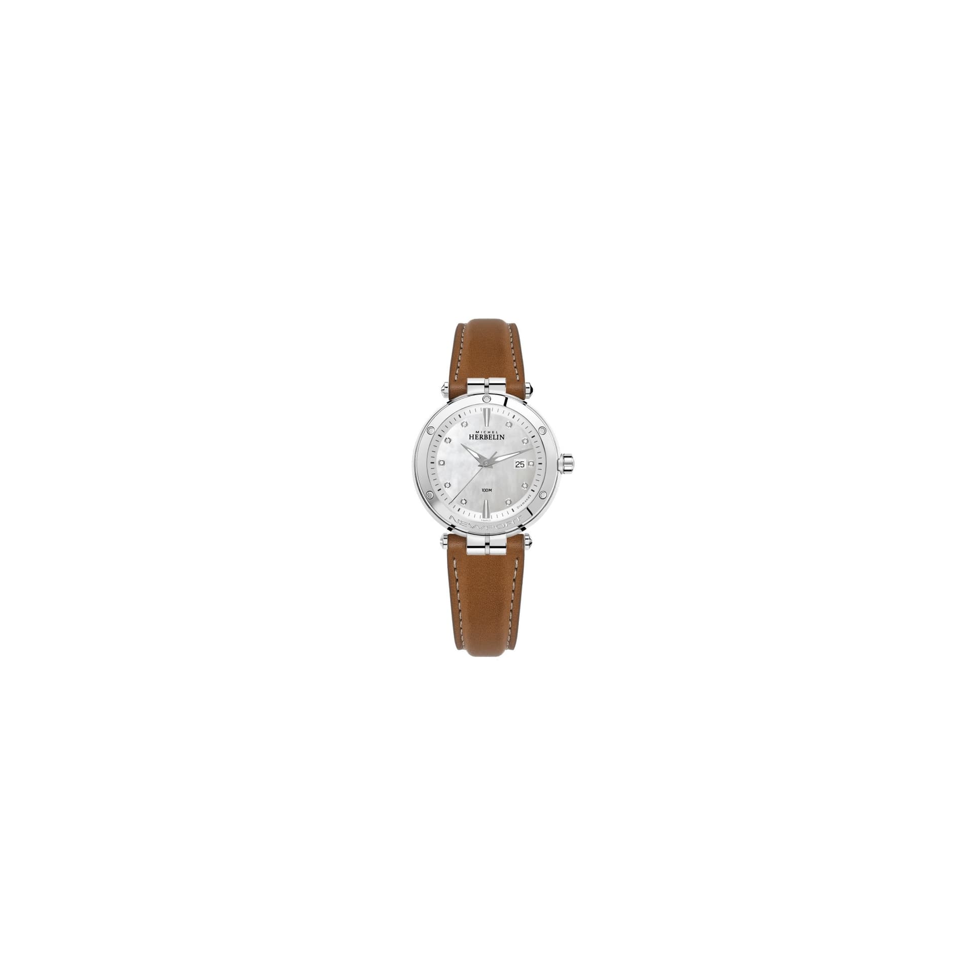 Michel Herbelin Montre Herbelin Newport Femme Quartz Diamants - 14288/AP89GO