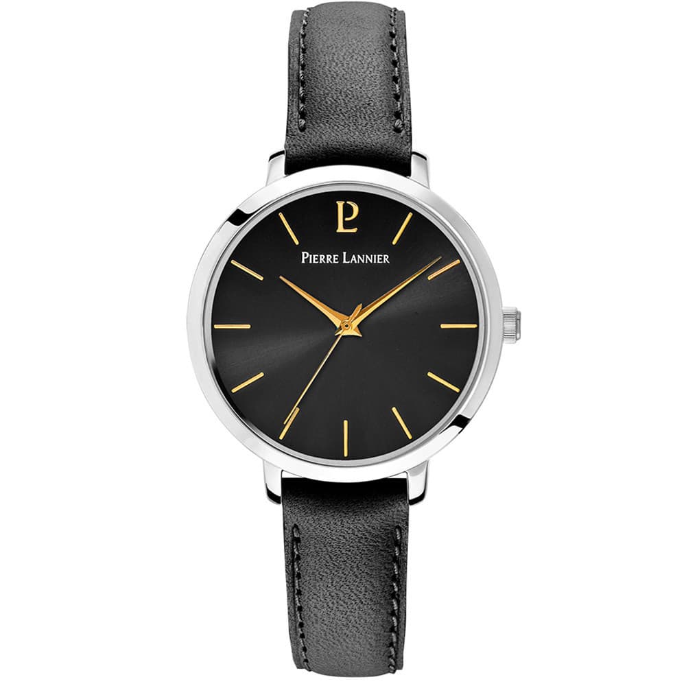 Pierre Lannier Montre Pierre Lannier Collection Chouquette en Cuir Noir