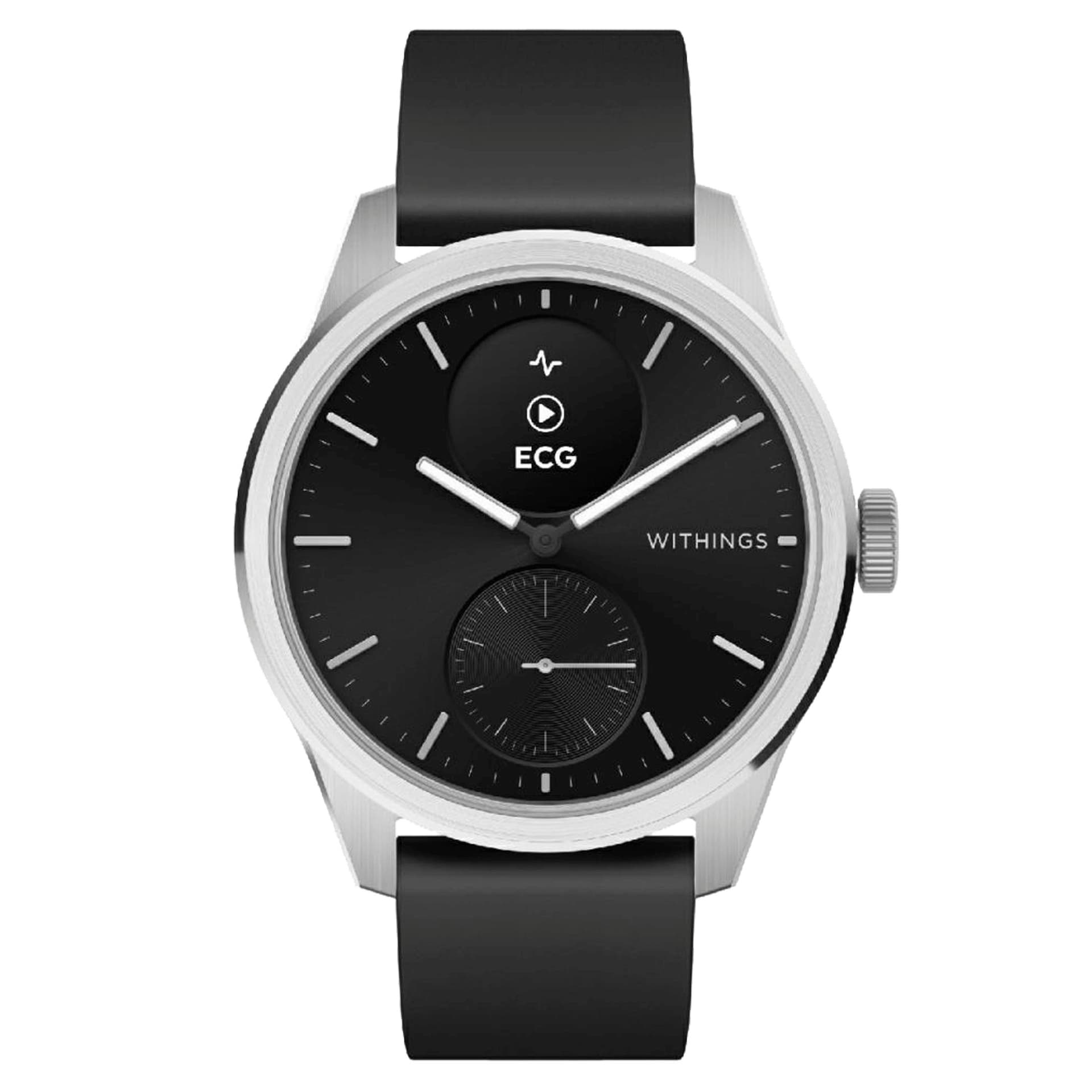 Withings Montre connectée Withings ScanWatch 2 cadran noir bracelet silicone noir 42 mm
