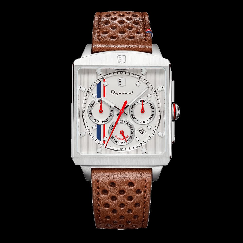 Depancel Montre automatique Homme Série-R Bleu, Blanc, Rouge