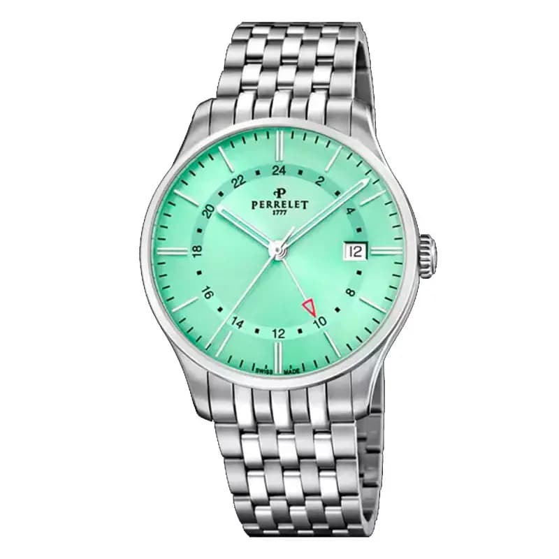 Perrelet Montre Weekend GMT Vert Menthe