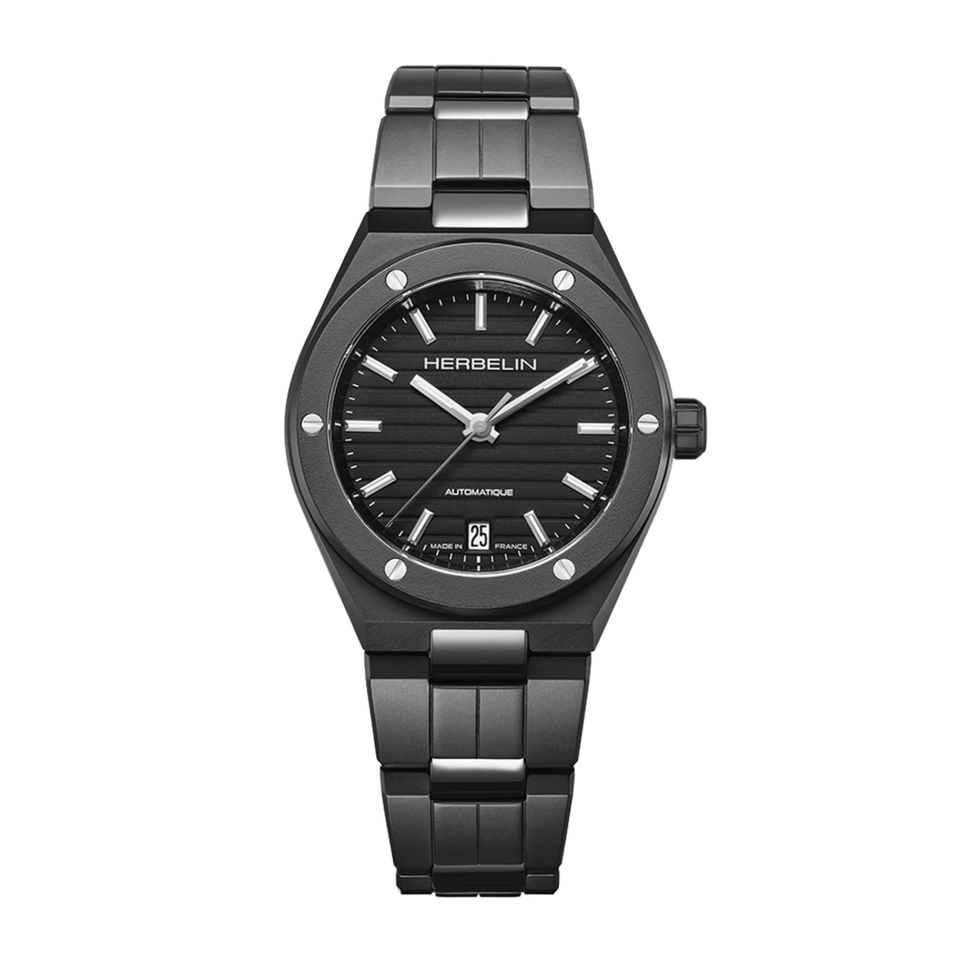 Michel Herbelin Montre Herbelin Cap Camarat automatique céramique mat cadran noir bracelet céramique 37 mm