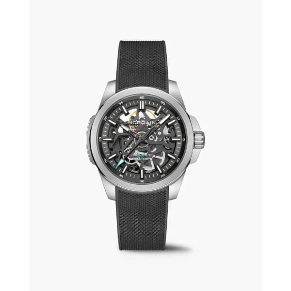 NORQAIN Montre Norqain Independence Skeleton 40mm Bracelet Caoutchouc Gris