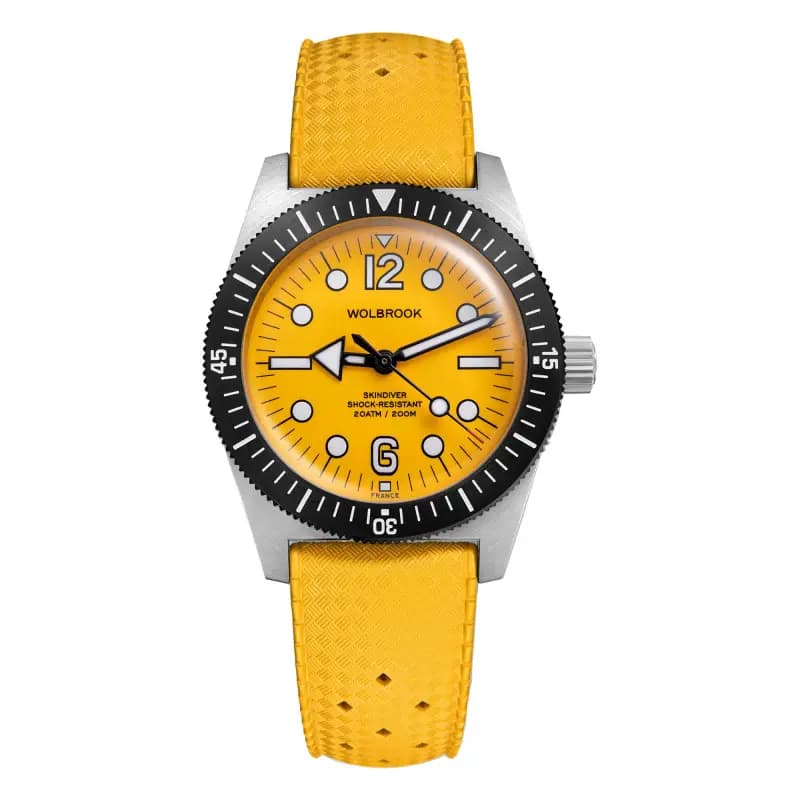 Wolbrook Montre de plongée Skindiver Automatic 38 mm Jumbo - Jaune