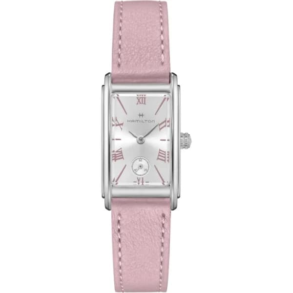 Hamilton Montre Hamilton American Classic Ardmore Quartz Cadran Argenté Bracelet Cuir Rose