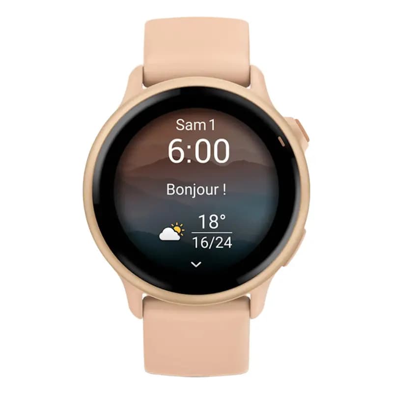Garmin Montre Garmin Vivoactive 6 Metallic Pink Dawn Bracelet Rose Pêche