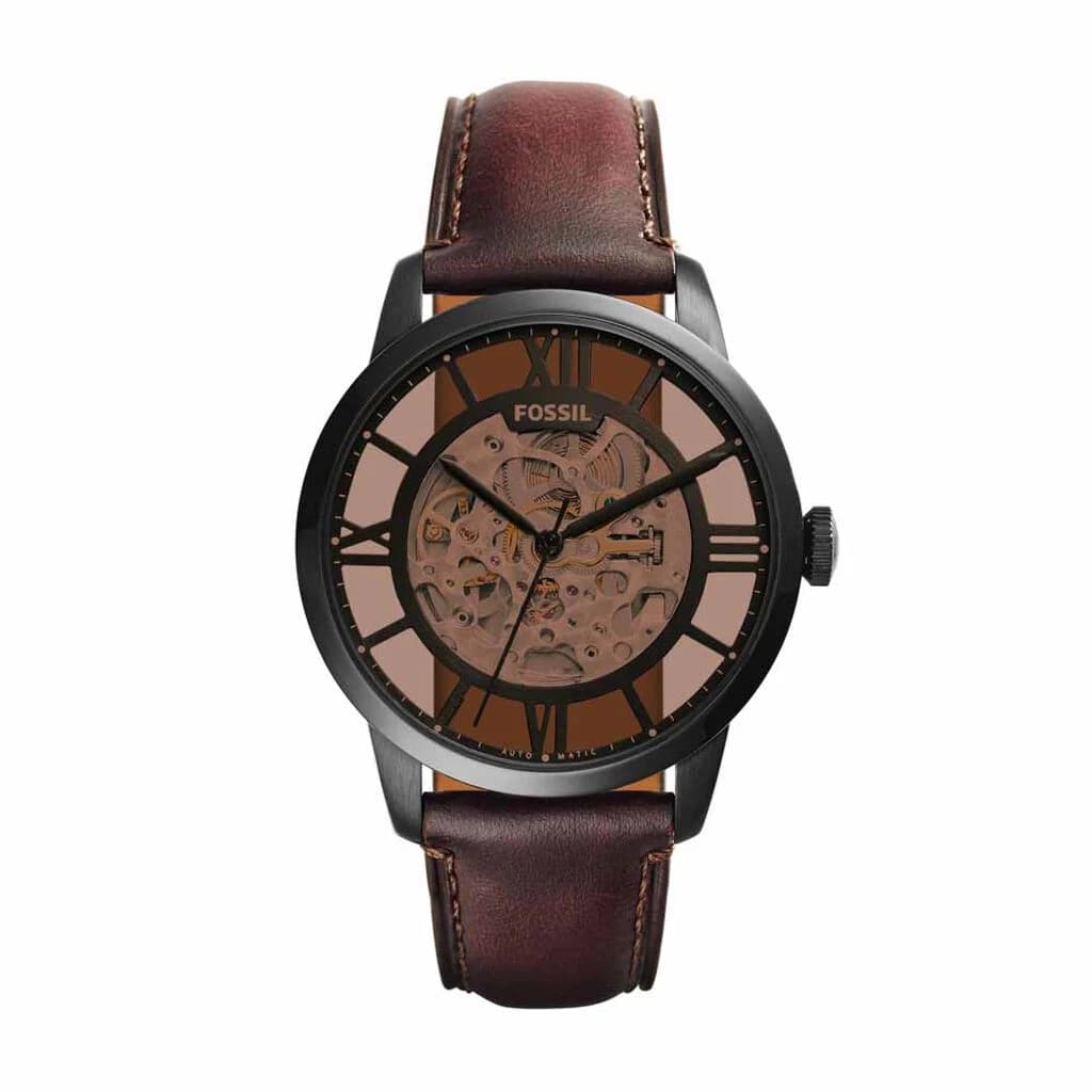 Fossil Automatic — cadran marron