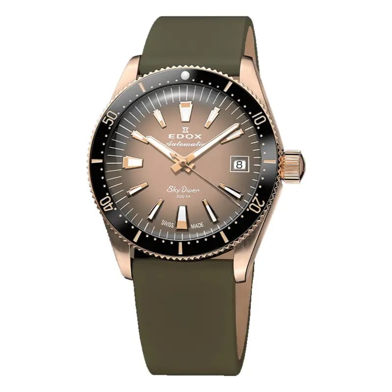 Edox Montre Skydiver 38 Date Automatic Special Edition With Additional Strap 80131-37RNC-VDBEI