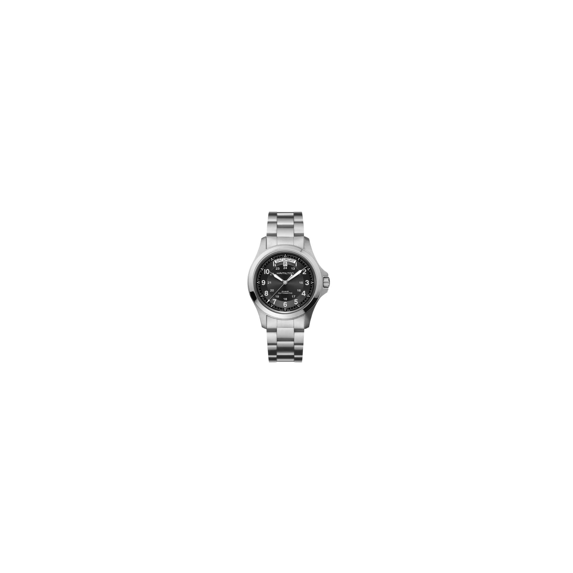 Hamilton Montre Hamilton Khaki Field Day Date cadran noir bracelet acier 40 mm