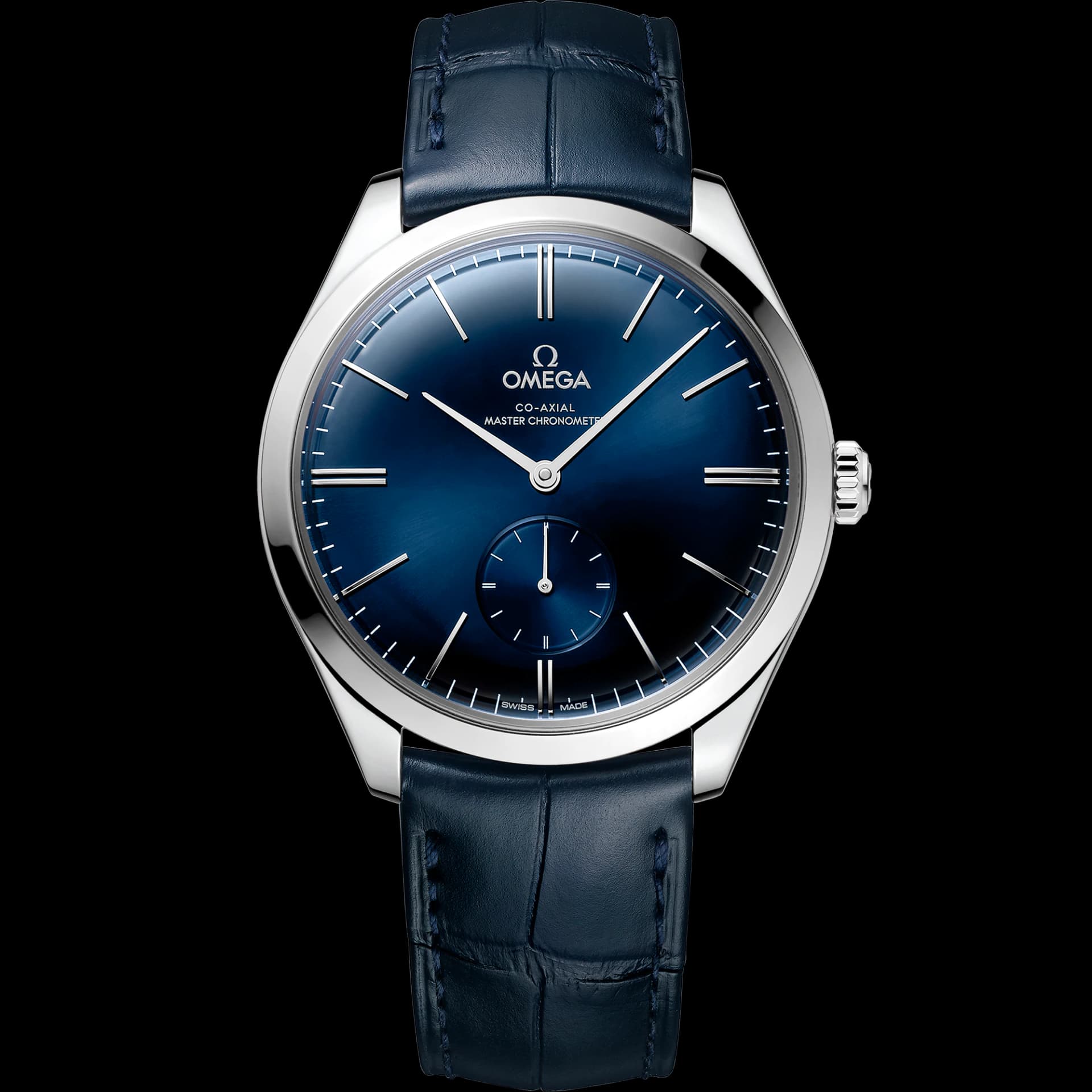 Omega De Ville 40 mm, acier sur bracelet en cuir