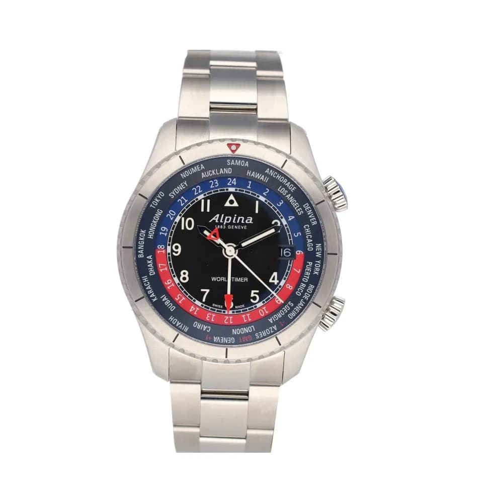 Alpina Montre Alpina Startimer Pilot Quartz Worldtimer 41 mm- AL-255BRB4S26