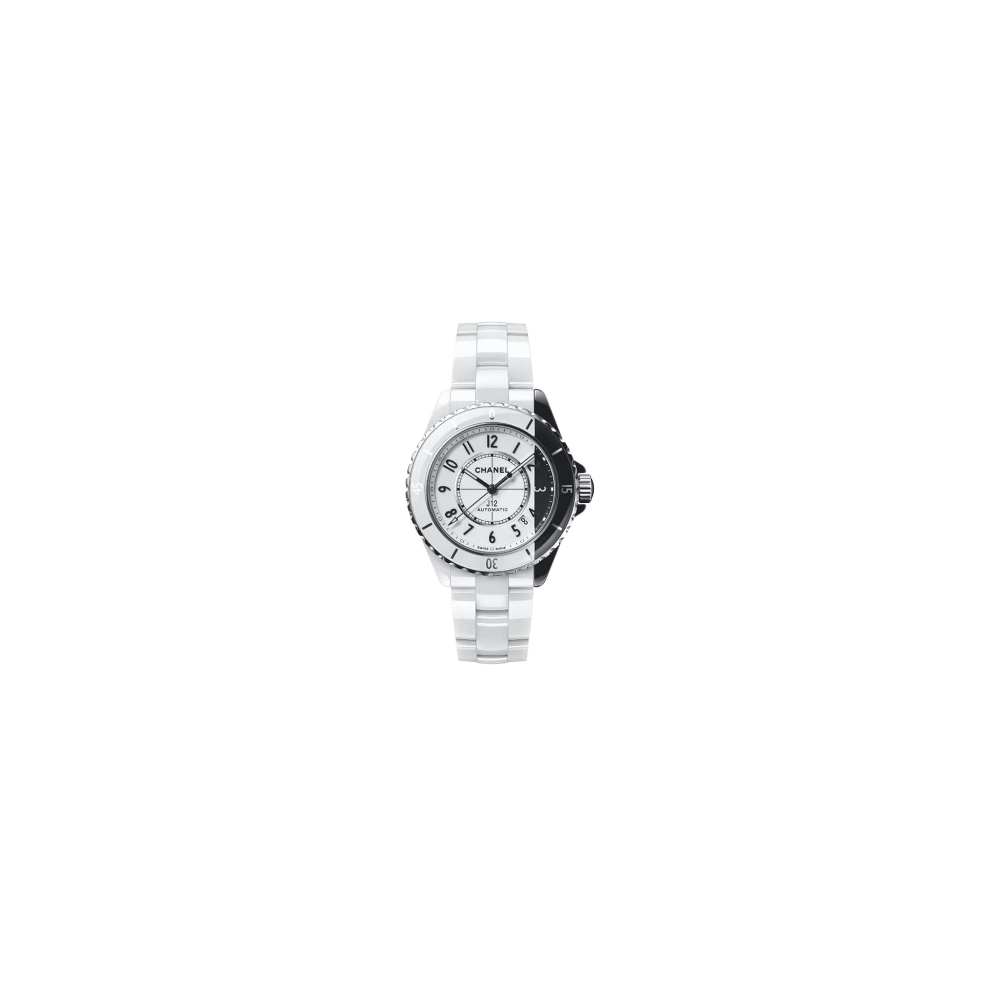 Chanel Montre Chanel J12 Paradoxe automatique céramique blanche et noire Edition Spéciale 38 mm