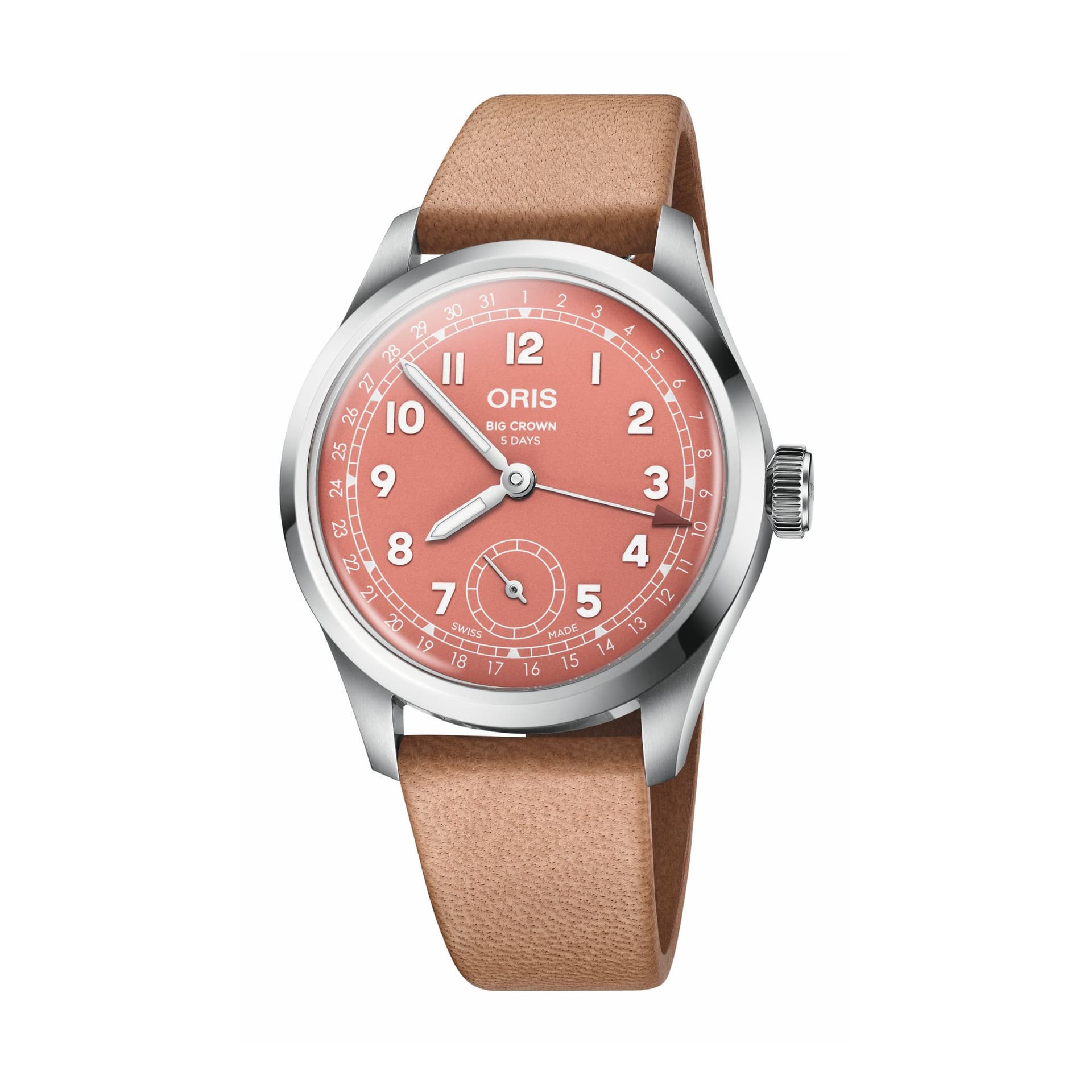 Oris Montre Oris Big Crown Pointer Date Calibre 403 automatique cadran terracotta bracelet cuir brun 38 mm