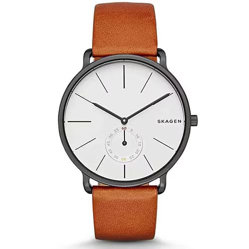 Skagen Montre Analogique Homme Skagen Cuir Marron SKW6216 - Cleor