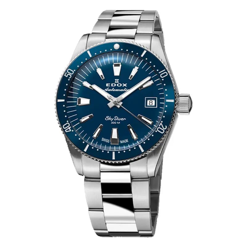 Edox Montre Skydiver 38 Date Automatic Bleue 80131-3BUM-BUIN