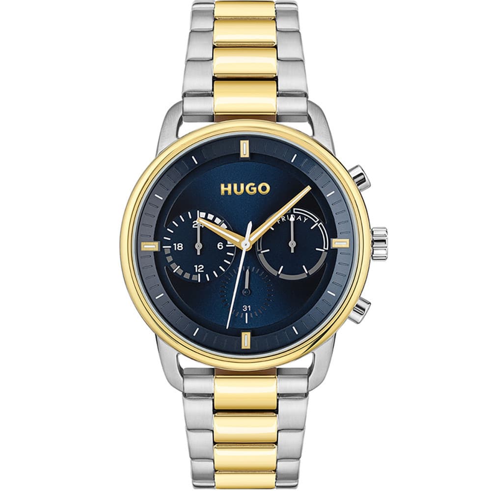 Hugo Montre Hugo en Acier Argenté et Doré