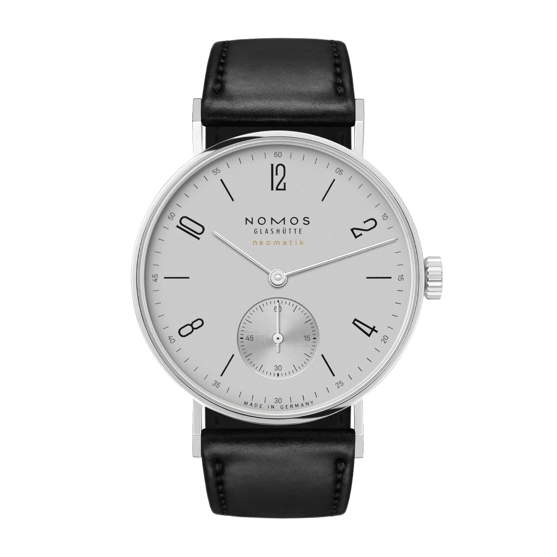 Nomos Montre Nomos Tangente Neomatik Gris Platine automatique cadran gris galvanisé bracelet cuir noir 35 mm