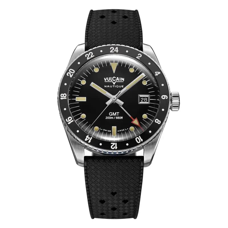 Vulcain Montre Skindiver Nautical GMT Black Luminova beige