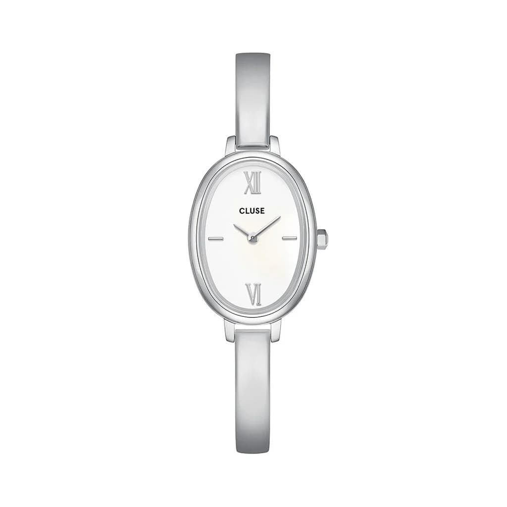 Cluse L'Ovale Watch Steel, White, Silver Colour