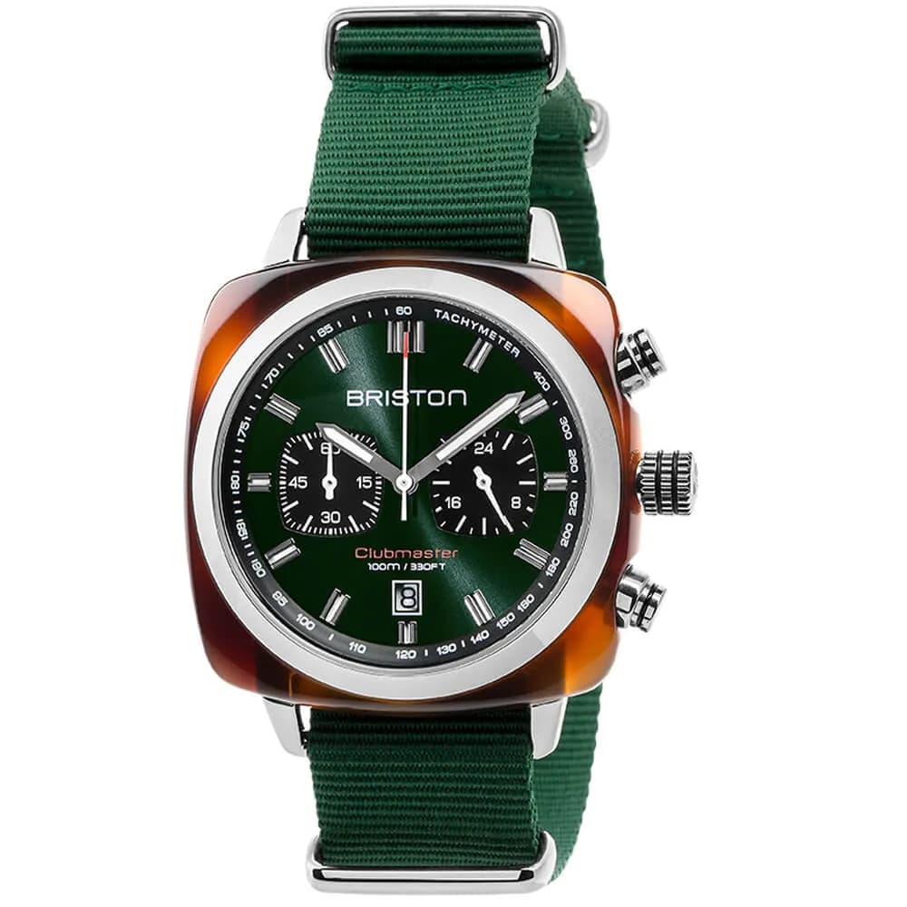 Briston Montre Briston Clubmaster Sport Acétate Bracelet Nato Gris