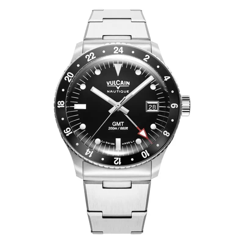 Vulcain Montre Skindiver Nautical GMT Black Luminova White