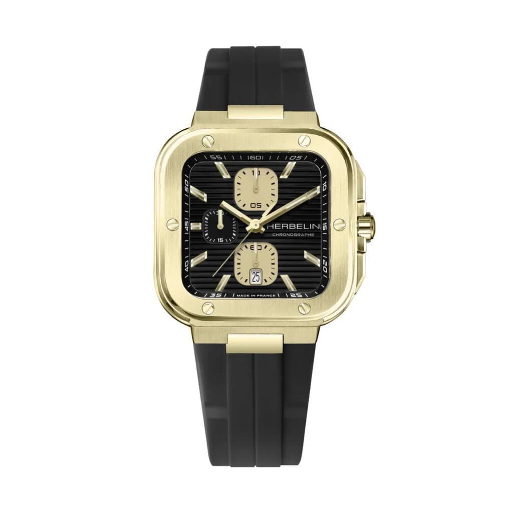 Michel Herbelin Montre Herbelin Cap Camarat Square Chronograph Homme Quartz Plongée - 35646P1N14CA