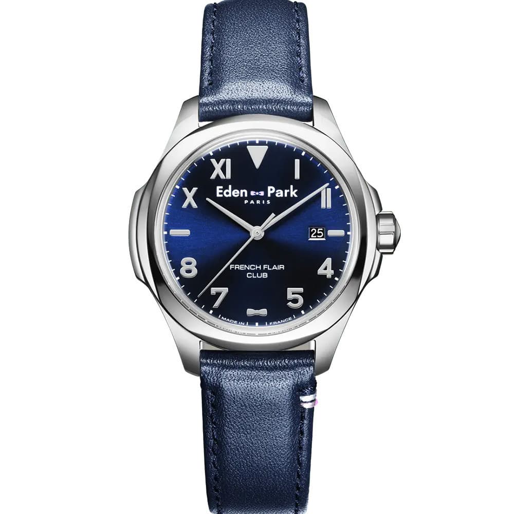 Eden Park Montre Eden Park Collection Club en Cuir Bleu