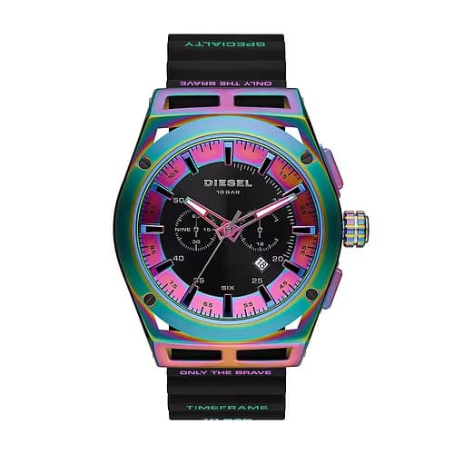 Diesel Montre Homme DIESEL TIMEFRAME en Silicone Noir