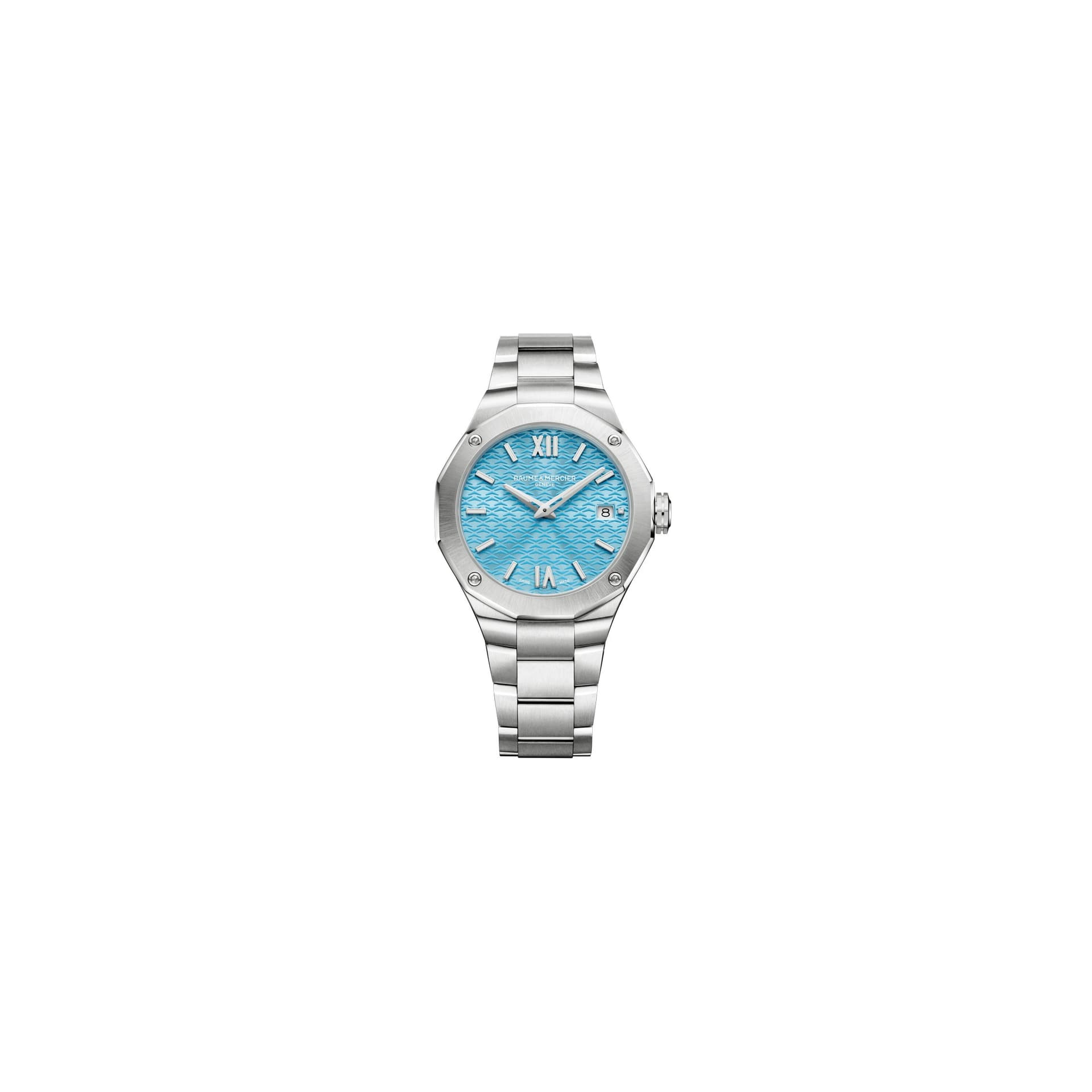 Baume & Mercier Montre Baume et Mercier Riviera quartz cadran bleu bracelet acier 36 mm