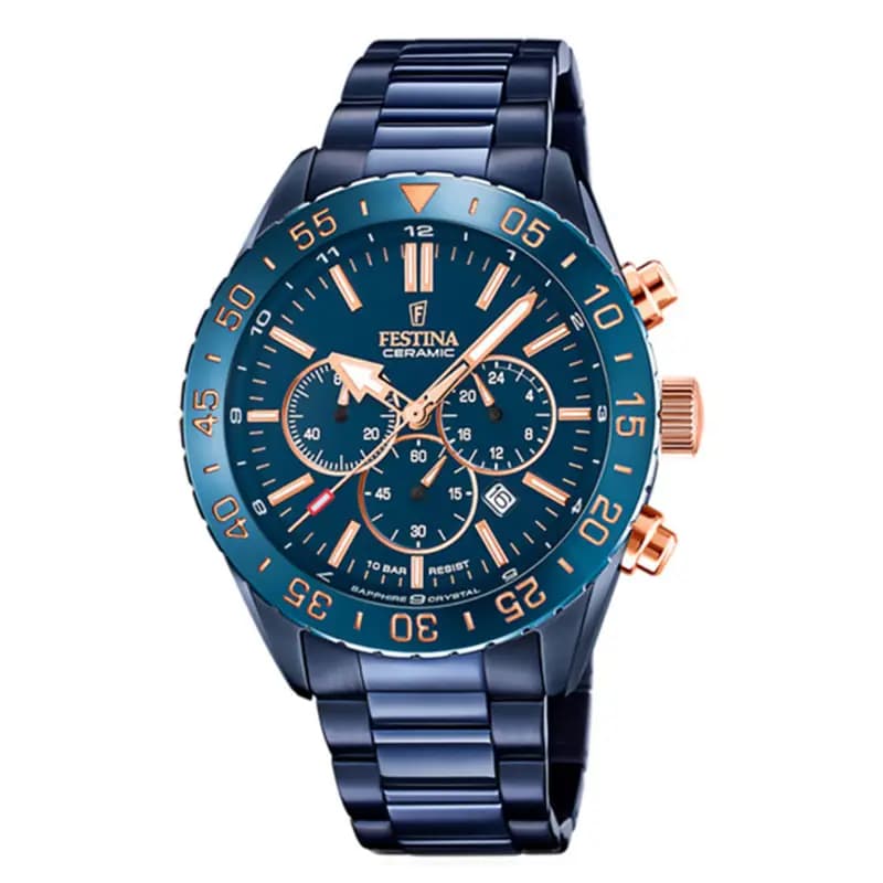 Festina Montre Homme FESTINA CERAMIC en Acier Bleu