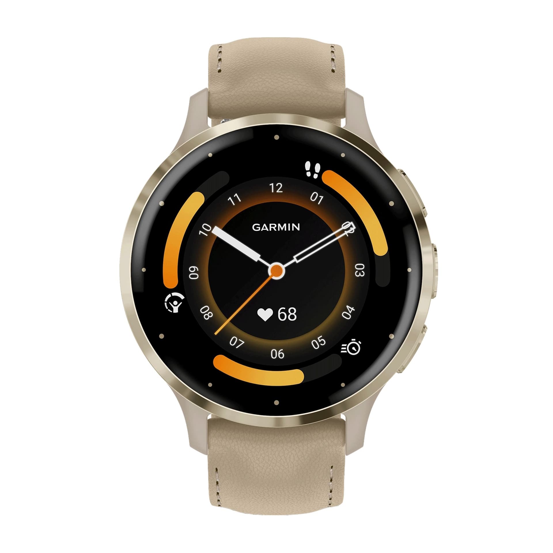 Garmin Montre connectée Garmin Venu 3S Soft Gold bracelet cuir lin 41 mm