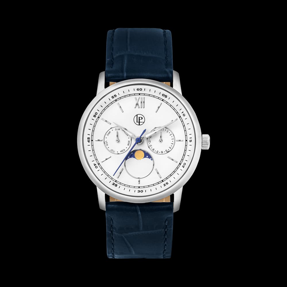 Louis Pion Montre quartz Homme Auguste Blanc