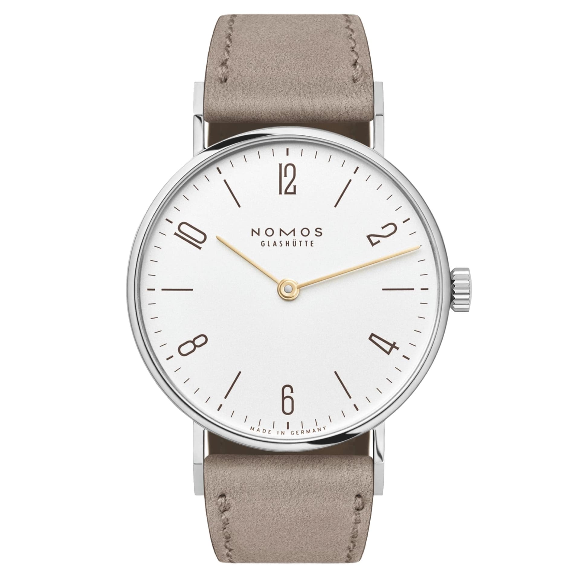 Nomos Montre NOMOS Tangente 33 duo mécanique fond saphir bracelet cuir beige 32,8 mm
