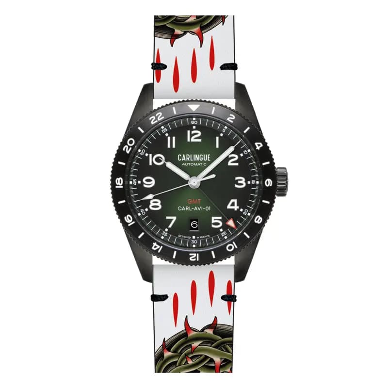 Carlingue Montre Aviation 01 Noire Cristo Tattoo CT-002-A / CRISTO
