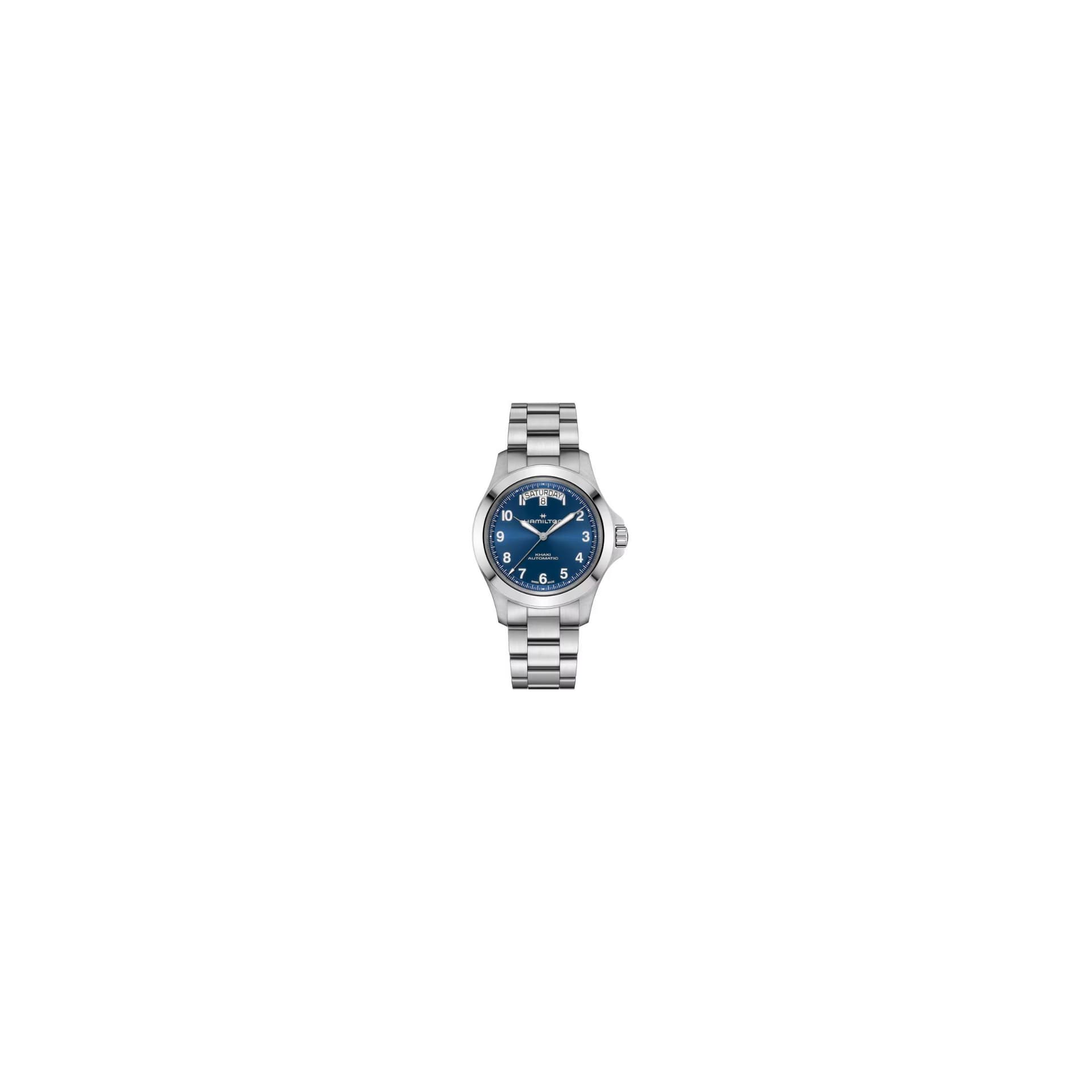 Hamilton Montre Hamilton Khaki Field Day Date cadran bleu bracelet acier 40 mm